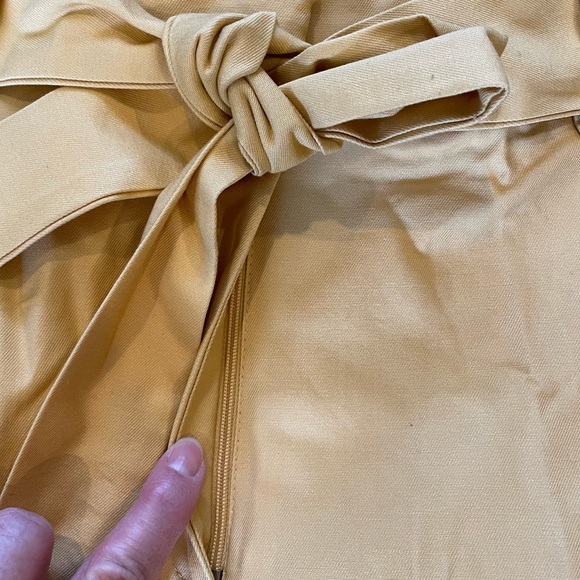 Ann Taylor Paperbag High Waisted Crop Belted Pants Light Mustard Yellow Size 10 - Picture 5 of 12